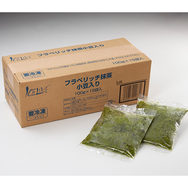 アイスライン 新フラペリッチ抹茶 小豆入り 冷凍 100g×15袋