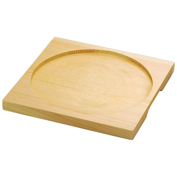 【直送】ヤマコー 陶器・石目調丸盛器皿（丸）用 木製プレート（小）（27566）