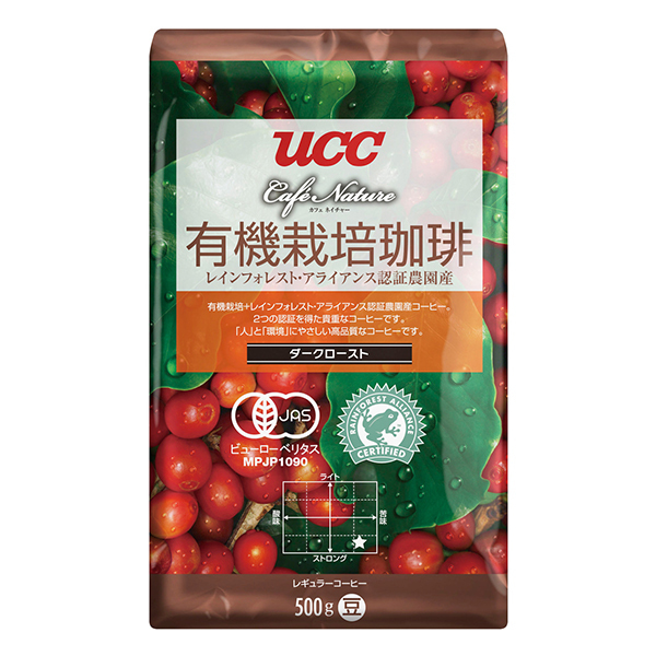 UCC カフェネイチャー 有機栽培＋RA認証 ダークロースト（豆）500g