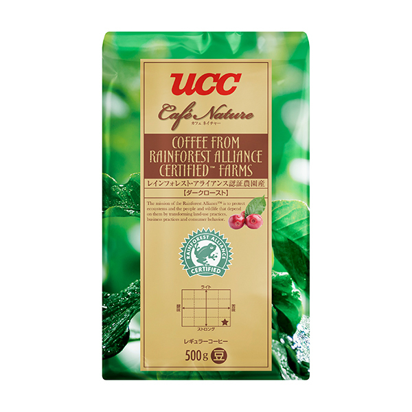 UCC カフェネイチャー レインフォレスト・アライアンス認証 ダークロースト（豆）500g