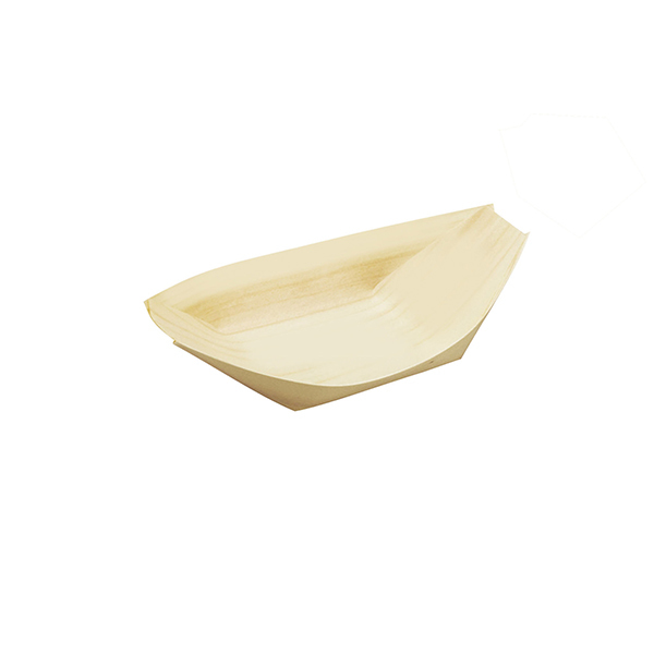 【直送】ヤマコー 経木容器（ポプラ）舟皿（100枚入）5寸（23587）