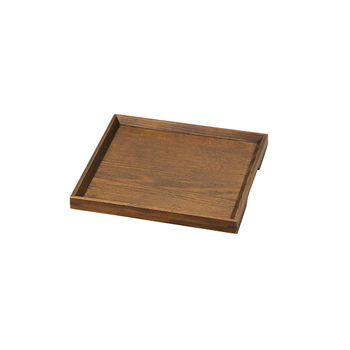 【直送】ヤマコー 木製ノンスリップマルチトレイ（正角）ブラウン 36cm（15598）