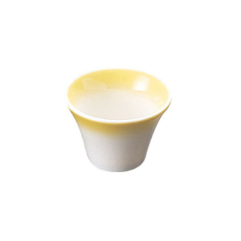 【直送】ヤマコー 陶器・反り丸型珍味入 黄吹（26721）