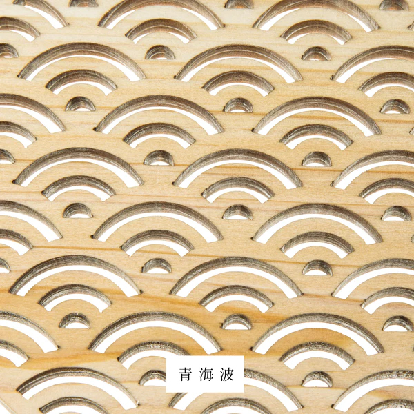 【直送】ヤマコー ひのき細密料理箱 クリアー 蓋付 青海波（38035）